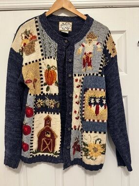 Vintage Heirloom Collectibles Fall Sweater Cardigan Med